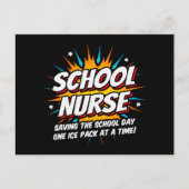 おもしろいスーパーヒーロー学校ナース評価 ポストカード (正面)