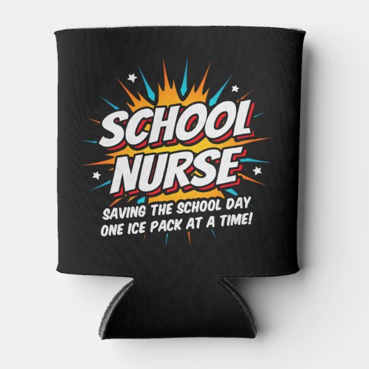 おもしろいスーパーヒーロー学校ナース評価 缶クーラー (正面)