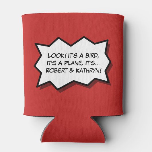 おもしろいスーパーヒーロー独身/バチェロレッテ 缶クーラー (裏面)