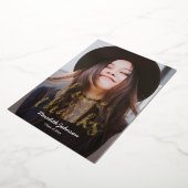 おもしろいス実在クリプトフォイル卒業サンキューカード 箔招待状 (回転した状態)