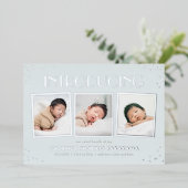 おもしろいス実在ナップストフォイル誕生のお知らせ 箔シーズンカード (立ち正面)