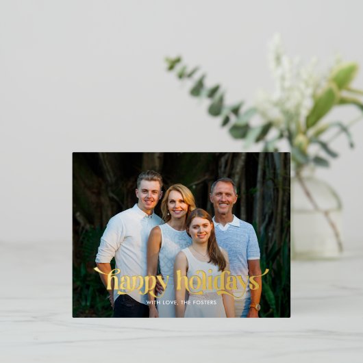 おもしろいス実在ワッシュホイルモダンホリデーカード葉書 箔シーズンポストカード (立ち正面)