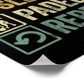 おもしろいス食べリープパデルリピートレトロヴィンテージスポーツ ポスター (角)