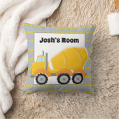 おもしろいセメントトラック追加の名前ボーイズのデコピロー クッション (ブランケット)