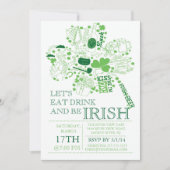 おもしろいセントパトリックの日バッシュディナーパーティー 招待状 (正面)