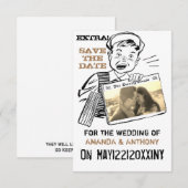 おもしろいセーブ・ザ・デートのオリジナル写真 招待状 (正面/裏面)