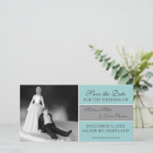 おもしろいセーブ・ザ・デート案内{ティール(緑がかった色)} セーブザデート (スタンド正面)