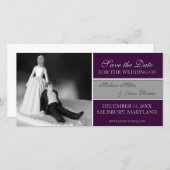 おもしろいセーブ・ザ・デート案内{紫} セーブザデート (正面/裏面)