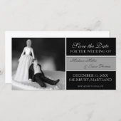 おもしろいセーブ・ザ・デート案内{黒} セーブザデート (正面/裏面)