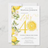 おもしろいゼスティレモン40歳の誕生日パーティー 招待状 (正面)