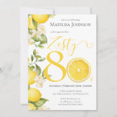 おもしろいゼスティレモン80thバースデーパーティー 招待状 (正面)