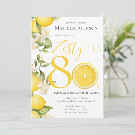 おもしろいゼスティレモン80thバースデーパーティー 招待状 (スタンド正面)