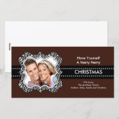 おもしろいゼブラフレームクリスマスフォトカード。 シーズンカード (正面/裏面)