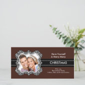 おもしろいゼブラフレームクリスマスフォトカード。 シーズンカード (スタンド正面)