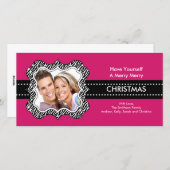 おもしろいゼブラフレームクリスマスフォトカード。 シーズンカード (正面/裏面)