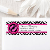 おもしろいゼブラプリント、口紅キス、ピンクレース ラベル (インサイチュ)