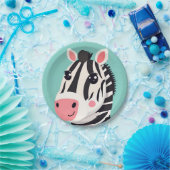 おもしろいゼブラ顔サファリワイルドジャングルバースデーパーティー ペーパープレート (パーティー)