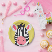 おもしろいゼブラ顔サファリワイルドジャングルバースデーパーティー ペーパープレート (パーティー)