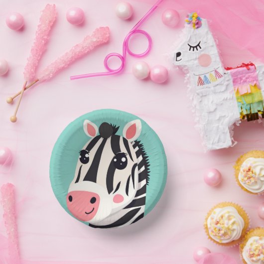 おもしろいゼブラ顔サファリワイルドジャングルバースデーパーティー ペーパーボウル (パーティー)