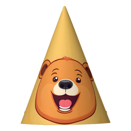 おもしろいゼブラ顔サファリ動物園ワイルドジャングル誕生日パー パーティーハット (正面)