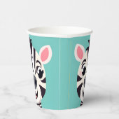 おもしろいゼブラ顔サファリ動物園ワイルドジャングル誕生日パー 紙コップ (右)