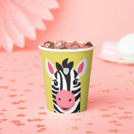 おもしろいゼブラ顔サファリ動物園ワイルドジャングル誕生日パー 紙コップ