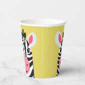 おもしろいゼブラ顔サファリ動物園ワイルドジャングル誕生日パー 紙コップ (右)