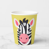 おもしろいゼブラ顔サファリ動物園ワイルドジャングル誕生日パー 紙コップ (正面)