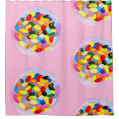 おもしろいゼリーキャンディビーンウォーター色 シャワーカーテン (正面)