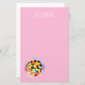 おもしろいゼリーキャンディビーンウォーター色 便箋 (正面/裏面)