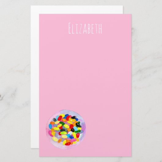 おもしろいゼリーキャンディビーンウォーター色 便箋 (正面/裏面)