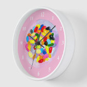 おもしろいゼリーキャンディビーンウォーター色 壁時計 (傾斜)