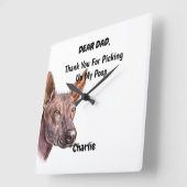 おもしろいソロイツキュイントルパパウォーターカラーカニネアート スクエア壁時計 (傾斜)