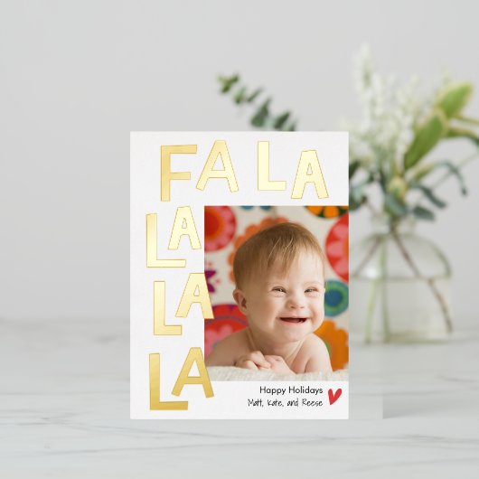 おもしろいソングフォイルクリスマスホリデーフォトポストカード 箔シーズンポストカード (立ち正面)