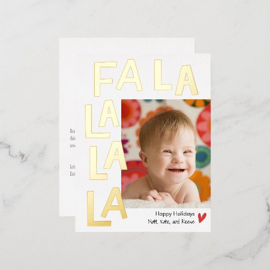 おもしろいソングフォイルクリスマスホリデーフォトポストカード 箔シーズンポストカード (正面/裏面)