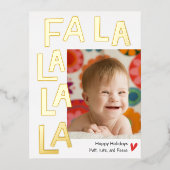 おもしろいソングフォイルクリスマスホリデーフォトポストカード 箔シーズンポストカード (正面)