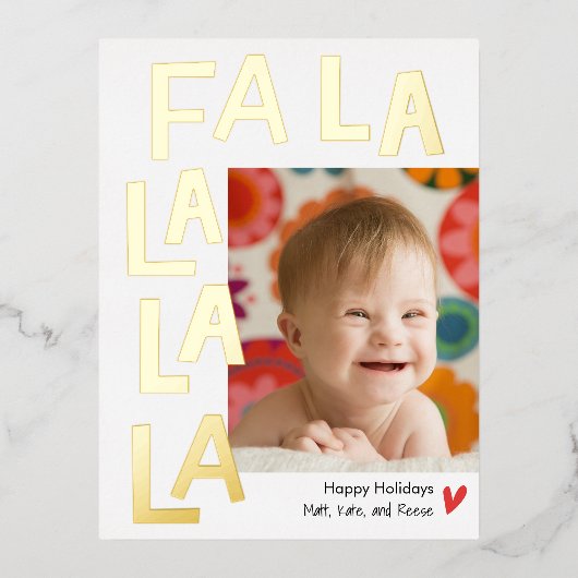 おもしろいソングフォイルクリスマスホリデーフォトポストカード 箔シーズンポストカード (正面)