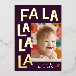 おもしろいソングフォイルホリデーフォトカードクリスマスカード 箔シーズンカード