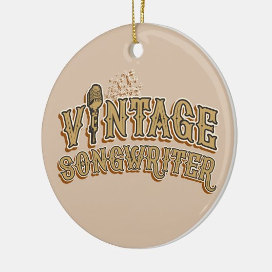 おもしろいソングライターリシストノベルティタイポグラフィ セラミックオーナメント (左)