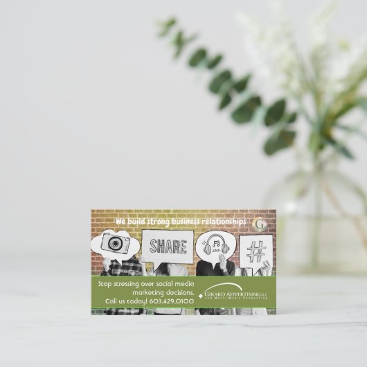 おもしろいソーシャルメディアマーケティング名刺 名刺 (スタンド正面)