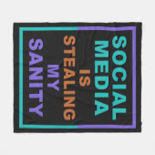 「おもしろいソーシャルメディア」フリースブランケット フリースブランケット (正面(横))