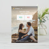 おもしろいソーシャルメディアYesNo Photo日付カードを保存 (スタンド正面)
