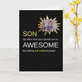 おもしろいソ素晴らしンオンブラック誕生日カード カード (黄色い花)