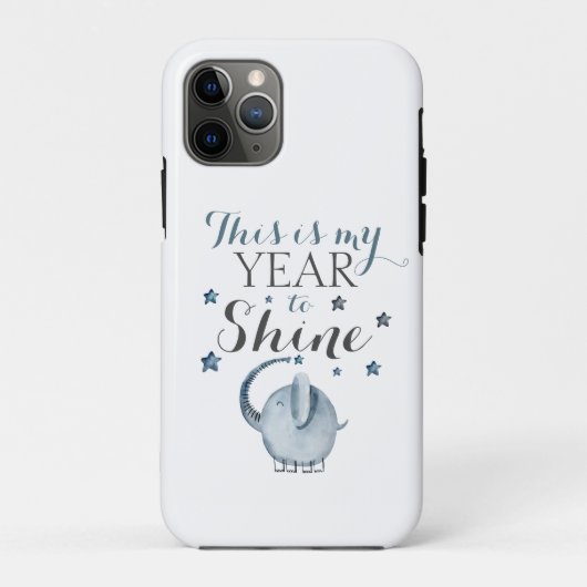 おもしろいゾウ今年が輝く年 Case-Mate iPhoneケース (裏面)