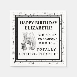 おもしろいゾウ誕生日パーティナプキンス スタンダードカクテルナプキン