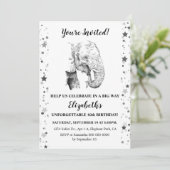 おもしろいゾウ誕生日パーティーの招待状 招待状 (スタンド正面)