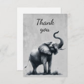 おもしろいゾウ野生動物ユーモアありがとう サンキューカード (正面/裏面)