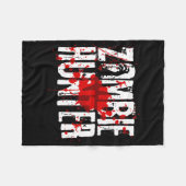 おもしろいゾンビハンターデザインボーイズガールズハロウィーン フリースブランケット (正面(横))