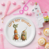 おもしろいゾンビ野菜ハロウィーン ペーパープレート (パーティー)