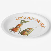 おもしろいゾンビ野菜ハロウィーン ペーパープレート (アングル)